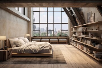 Canvas Print - Modern apartment room loft architecture furniture.