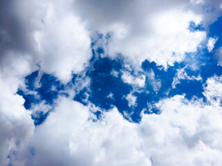 Wall Mural - clouds in the blue sky background. sky with clouds weather nature cloud blue. blue sky with clouds a