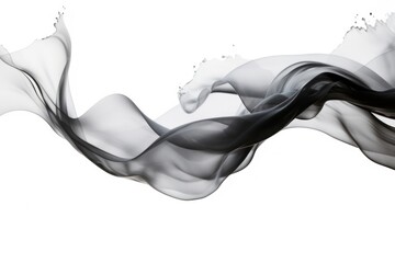 Wall Mural - Ink silver wave backgrounds smoke white background.