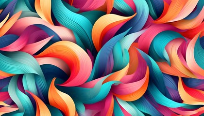 Wall Mural - Dynamic swirls of color in fluid gradients create a captivating vibrant abstract digital art experience