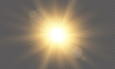 light vector with sun glare. sun, sunrays, and glare in png format. gold flare and glare.
