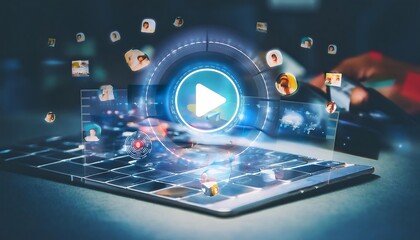 an immersive design showcasing digital connectivity, neon colors, and abstract geometric patterns fo