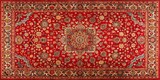 Wide-Angle bright red oriental pattern ornament vintage carpet