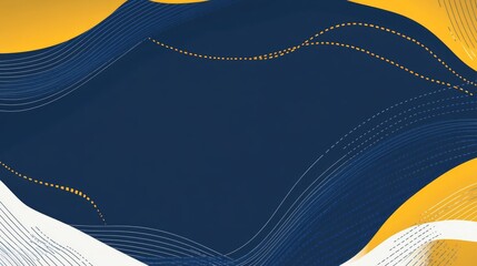 Wall Mural - blue and yellow wavy shape background. suitable for business poster design, corporate banner, presentation, flyer, social media post.