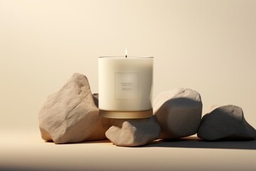 Canvas Print - Candle packaging  rock studio shot lighting.