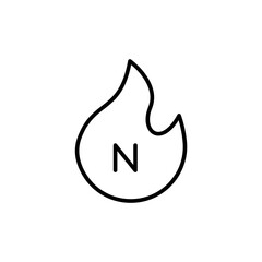 Wall Mural - Nitrogen flame outline icons, minimalist vector illustration ,simple transparent graphic element .Isolated on white background