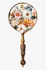 Poster - Flower Collage Magnifying glass magnifying flower asteraceae.