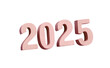 © hakinmhan - Text number '2025' in soft pink mortar cement, displayed against a transparent background. This isolated image is ideal for creative projects, New Year event promotions ads