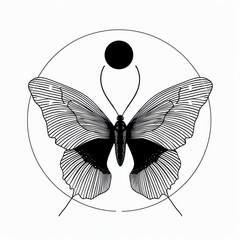 Wall Mural - aesthetic butterfly logo art illustrated drawing.