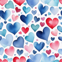Wall Mural - colored hearts on a white background. wallpaper for your business. generative ai