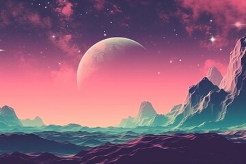 retro dreamy background landscape astronomy outdoors.