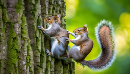 Sticker - Squirrel Climbing a Tree