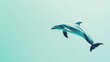 © sarun - A dolphin leaping against a solid-colored background, frozen mid-jump for a dynamic, minimalist shot.