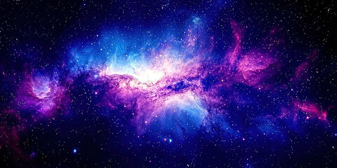 A beautiful blue and purple galaxy with many stars