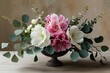 © Michael - Stunning Watercolor Floral Design Featuring Rhododendron and Eucalyptus for Elegant Wedding Decor