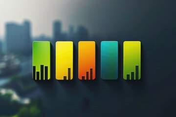 Sticker - A city scene with a vibrant rainbow stretching across the sky, offering a splash of color and hope