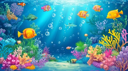 This is an underwater background image, graphic resource, backdrop artwork, website banner, background landscape, and AI file.