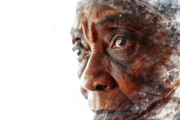 Canvas Print - Portrait of a person's face with a blurred background