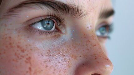 Poster - Portrait of someone with freckles, great for personal or commercial use