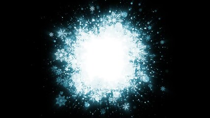 Wall Mural - elegant animated looping christmas background with a slow burst of light blue sparkling star particl