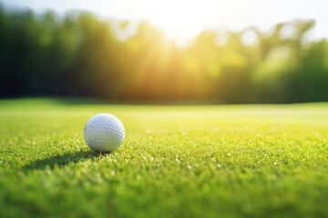 Poster - Grass field golf sunlight.