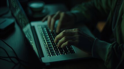 A programmer focused on coding with a laptop, representing a software engineer engaged in professional development