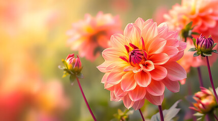 Wall Mural - Autumn - Dahlia flowers