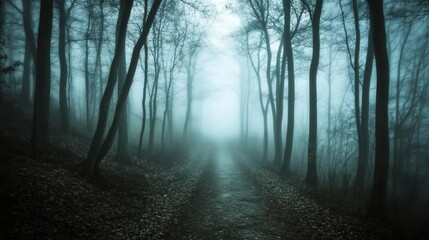  Misty Forest Path  Mysterious Woods  Foggy Woodland Trail