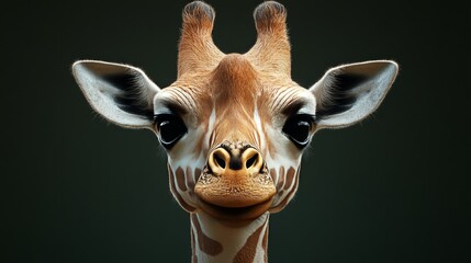 Wall Mural - A giraffe with its head turned to the side and its mouth open