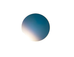 Sticker - round gradient light leak on a white isolated background. generative ai.