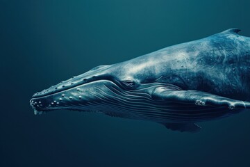 Canvas Print - Blue whale animal mammal shark.