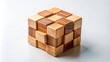© VisualVault - Wooden puzzle cube toy for brain teasers and problem-solving challenges