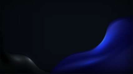 minimalist curve blue and black gradient colorful background vector