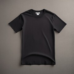 Wall Mural - Blank Black t-shirt mockup with copy space front view.Tee with Copyspace for advertising t shirt