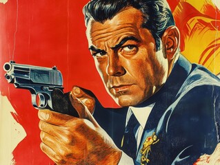 Vintage Poster Man With Gun