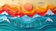 © Suthathip - Paper cut-out effect graphics featuring layered designs that mimic the look of hand-cut paper art. The graphics are displayed in a colorful and creative layout, demonstrating their potential
