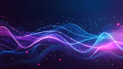 A beauty futuristic abstract background in a high-tech style. Shining lines and patterns resembling neural networks, connections, and digital circuits.