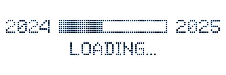 pixel loading progress from 2024 to 2025 year pixel related progress bar showing loading of year 202