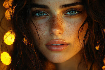 Wall Mural - bokeh lights in the background of a portrait, adding a dreamy, soft effect to the scene. concept of 