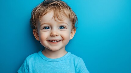 Poster - A toddler smiles broadly at the camera in a portrait.