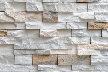 Wall Mural - An empty white brick wall in a room. Background and texture