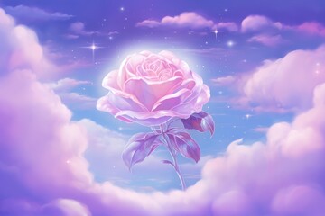 Poster - A pastel purple rose outdoors flower nature.