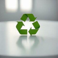 Green eco social recycling icon recycle logo symbol ecological waste management zero waste sign 3d