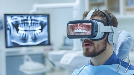 Dentist Utilizing Virtual Reality for Dental Training and Simulation