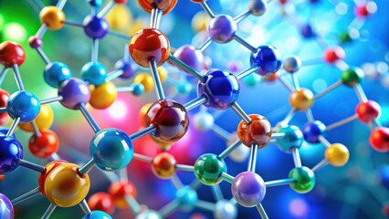 Wall Mural - colorful abstract molecule structure for science and technology education and corporate use