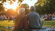 © AiAbstract - Senior Couple Enjoying a Sunset in the Park
