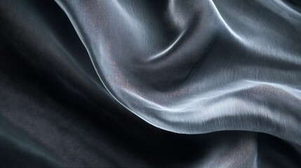 Wall Mural - a closeup of a soft, gray, sheer fabric.