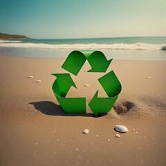 Green eco social recycling icon recycle logo symbol ecological waste management zero waste sign 3d