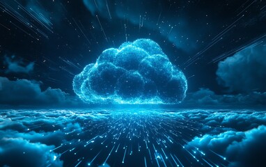 Fototapete - Cloud transformation imagery showing businesses advancing through digital solutions to achieve enhanced agility and streamlined operations