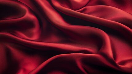 Wall Mural - abstract background of a smooth, soft, red silk fabric.